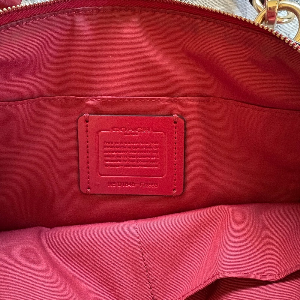 Coach Cherry Red Leather Shoulder Bag - Picture 4 of 4